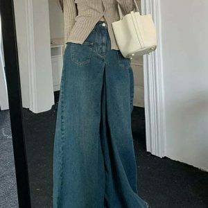 vintage chic baggy denim jeans for women   urban style 2076