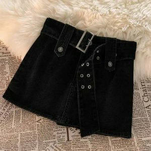 vintage denim mini skirts   chic & timeless streetwear staple 2467