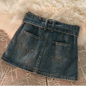 vintage denim mini skirts   chic & timeless streetwear staple 5072