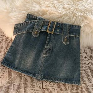 vintage denim mini skirts   chic & timeless streetwear staple 6814