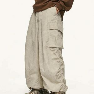 vintage distressed cargo pants   edgy baggy fit 1619