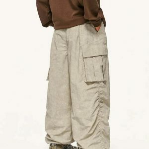 vintage distressed cargo pants   edgy baggy fit 2319