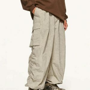 vintage distressed cargo pants   edgy baggy fit 6878