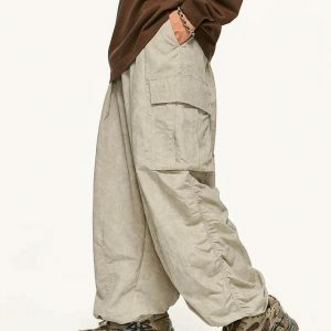 vintage distressed cargo pants   edgy baggy fit 7585