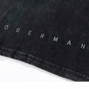 vintage doberman tee washed black   urban & edgy style 3940