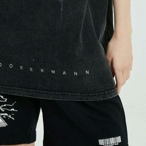 vintage doberman tee washed black   urban & edgy style 5321