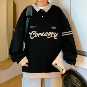 vintage embroidered sweatshirt iconic print & style 4006