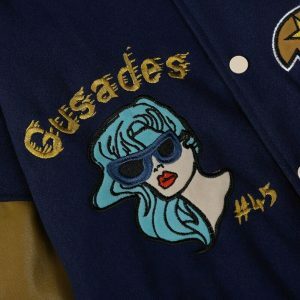 vintage embroidered varsity jacket iconic & youthful style 2965