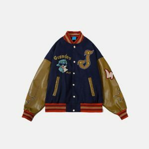 vintage embroidered varsity jacket iconic & youthful style 7830