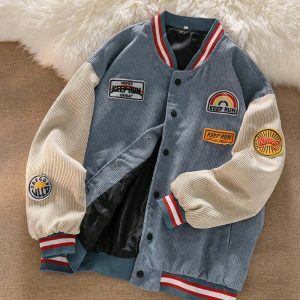 vintage embroidered varsity jacket loose & iconic style 4804