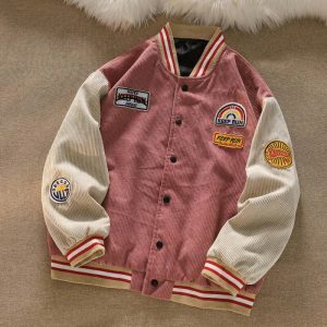 vintage embroidered varsity jacket loose & iconic style 4838