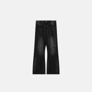 vintage flare denim pants washed look & youthful edge 6037