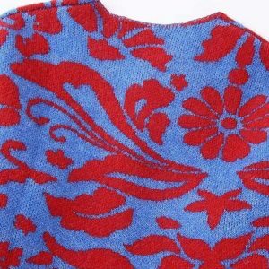 vintage floral knit sweater   chic & crafted comfort 8946