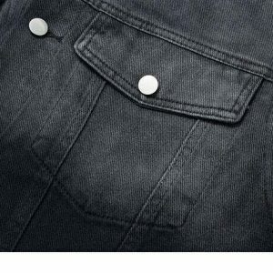 vintage gradient denim jacket   chic & youthful streetwear icon 7102