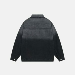 vintage gradient denim jacket   chic & youthful streetwear icon 8577