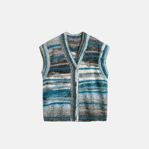 vintage gradient vest sweater youthful & trendy appeal 2848