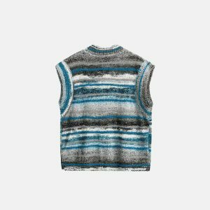 vintage gradient vest sweater youthful & trendy appeal 5732