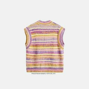 vintage gradient vest sweater youthful & trendy appeal 8462