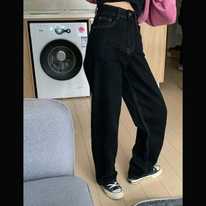 vintage high waist jeans sleek black denim urban classic 4626