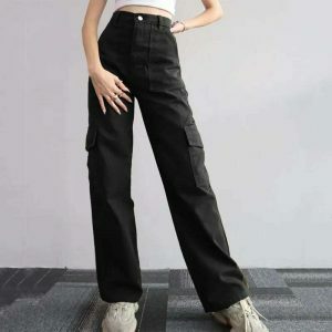 vintage highwaist straight pants sleek & timeless style 1238