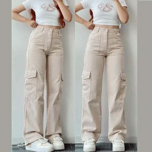 vintage highwaist straight pants sleek & timeless style 3742