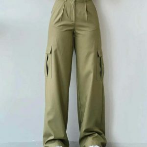 vintage highwaist straight pants sleek & timeless style 3896