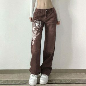 vintage low rise pants sleek design & youthful appeal 5395