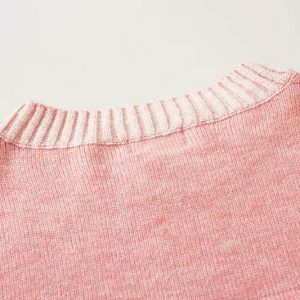 vintage peach sweater with chic letter embroidery 1322