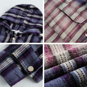 vintage plaid gradient hoodie chic & youthful streetwear 2788