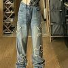 vintage star embroidered jeans high street chic & edgy 6822