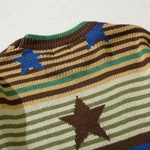 vintage star stripe sweater knit   youthful & chic appeal 1138