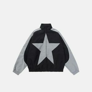 vintage star windbreaker jacket   chic & dynamic streetwear 4980