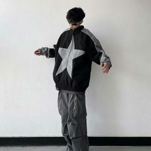 vintage star windbreaker jacket   chic & dynamic streetwear 6356