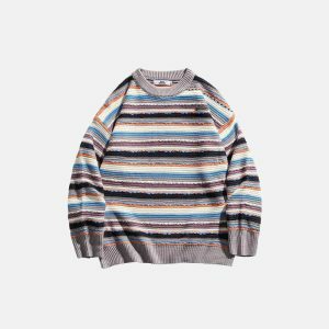 vintage striped sweater   youthful & chic streetwear staple 4940