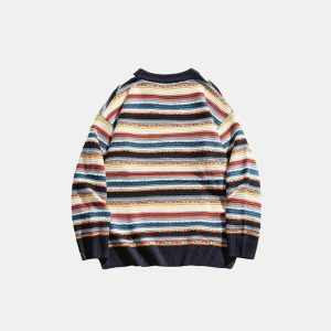 vintage striped sweater   youthful & chic streetwear staple 6064