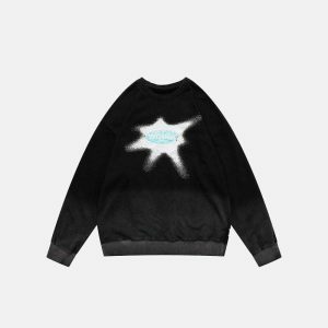 washed star sweatshirt   youthful & dynamic streetwear icon 8291