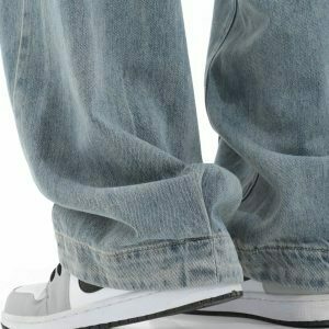 wideleg baggy denim pants urban chic & youthful style 8534