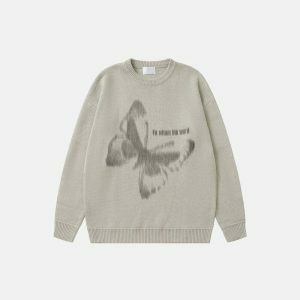 y2k butterfly sweater oversized & youthful streetwear chic 5951