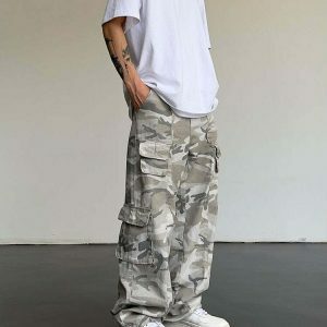 y2k camo cargo pants   urban & youthful streetwear icon 6413