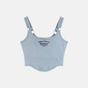 y2k chic sleeveless crop top with bra pad   streetwear icon 3880