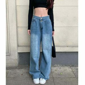 y2k denim straightleg jeans chic & youthful streetwear 3299