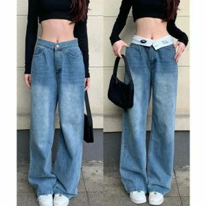 y2k denim straightleg jeans chic & youthful streetwear 7857