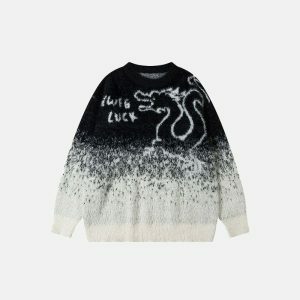 y2k dragon graphic sweater   iconic & youthful streetwear piece 7412