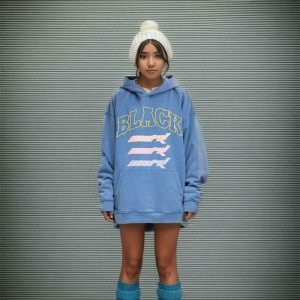 y2k embroidered oversized hoodie bold lettering & style 1587