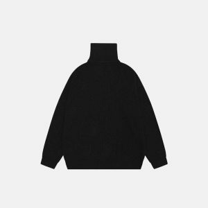 y2k embroidered turtleneck sweater iconic letter design 3131