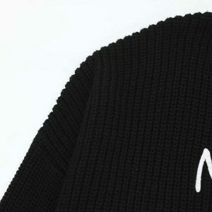 y2k embroidered turtleneck sweater iconic letter design 3434