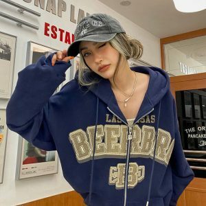 y2k embroidered zipup hoodie iconic & youthful style 5315