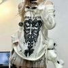 y2k gothic loose knit sweater edgy & youthful streetwear 5744