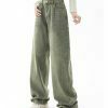 y2k green baggy pants high waist & chic streetwear look 4196