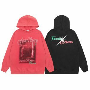 y2k lightning graphic hoodie   dynamic & youthful style 4437